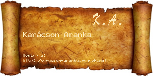 Karácson Aranka névjegykártya